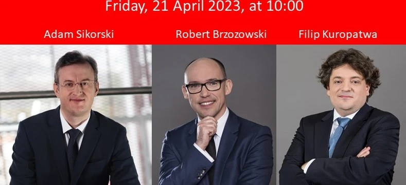 Business professionals wearing formal white-collar attire and glasses, representing vision care. Join us for an investor chat on financial results for 2022 with Adam, Robert, and Filip on April 21, 2023, at 10:00.