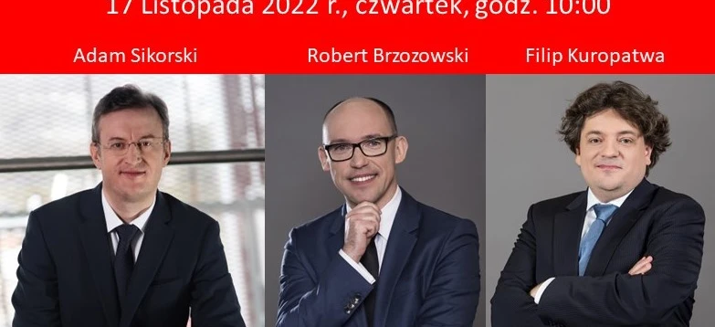 Grupa profesjonalistów w strojach formalnych, w tym garniturach i okularach, przygotowuje się do dyskusji na temat wyników finansowych. Dołącz do nas 17 listopada 2022 roku o godzinie 10:00 na rozmowę na temat wyników finansowych Grupy UNIMOT. Adam Sikorski, Robert Brzozowski, SDOP i Filip Kuropatwa będą obecni.