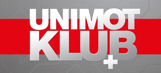 Logo for UNIMOT KLUB advertising graphics. Unique design showcases UNIMOT brand.