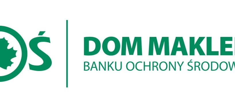 Оголошення для брокерського будинку Банку BOŚ, із зображенням їх логотипу та назвою бренду польською мовою.