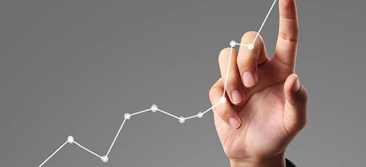 A triangle diagram displaying scientific graphics in a sleek graphic design. Illustration for a presentation on best practices in SEO.