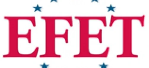 Logo of EFET, the European Federation of Energy Traders, representing energy trading and regulation in Europe.
