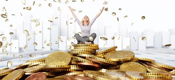 A stack of dollar bills representing wealth and happiness. Saving money and proper money handling are key to financial success.