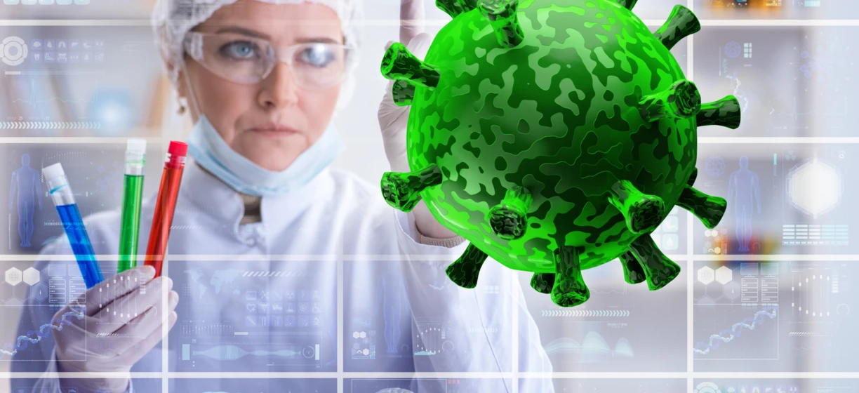 A scientist conducting research in a chemistry laboratory at a research institute.