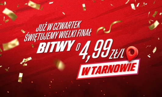 Już w ten czwartek świętujemy Wielki Finał Bitwy Miast o 4,99 zł/l