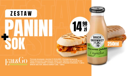Panini + sok za 14,98 zł – szybki i smaczny zestaw! 🥪🧃