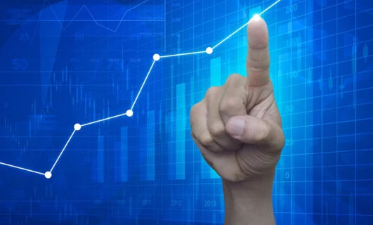 Graph showing potential growth and average growth rates from 2009 to 2018, with values ranging from -2.50 to 7.50.