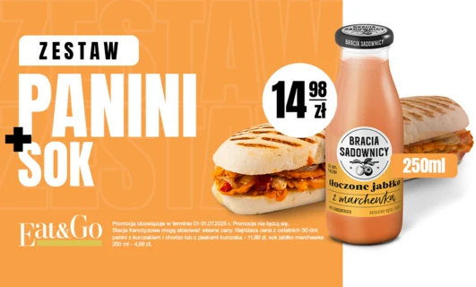 Zestaw panini z sokiem za 14,98 zł