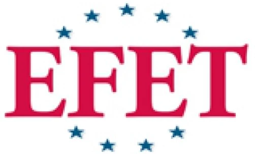 Logo of EFET, the European Federation of Energy Traders, representing energy trading and regulation in Europe.