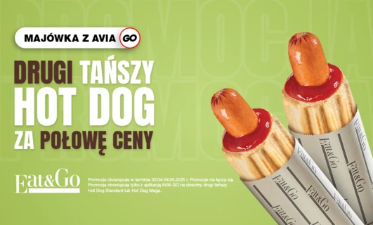 Drugi tańszy hot dog - 50% Majówka z AVIA GO!
